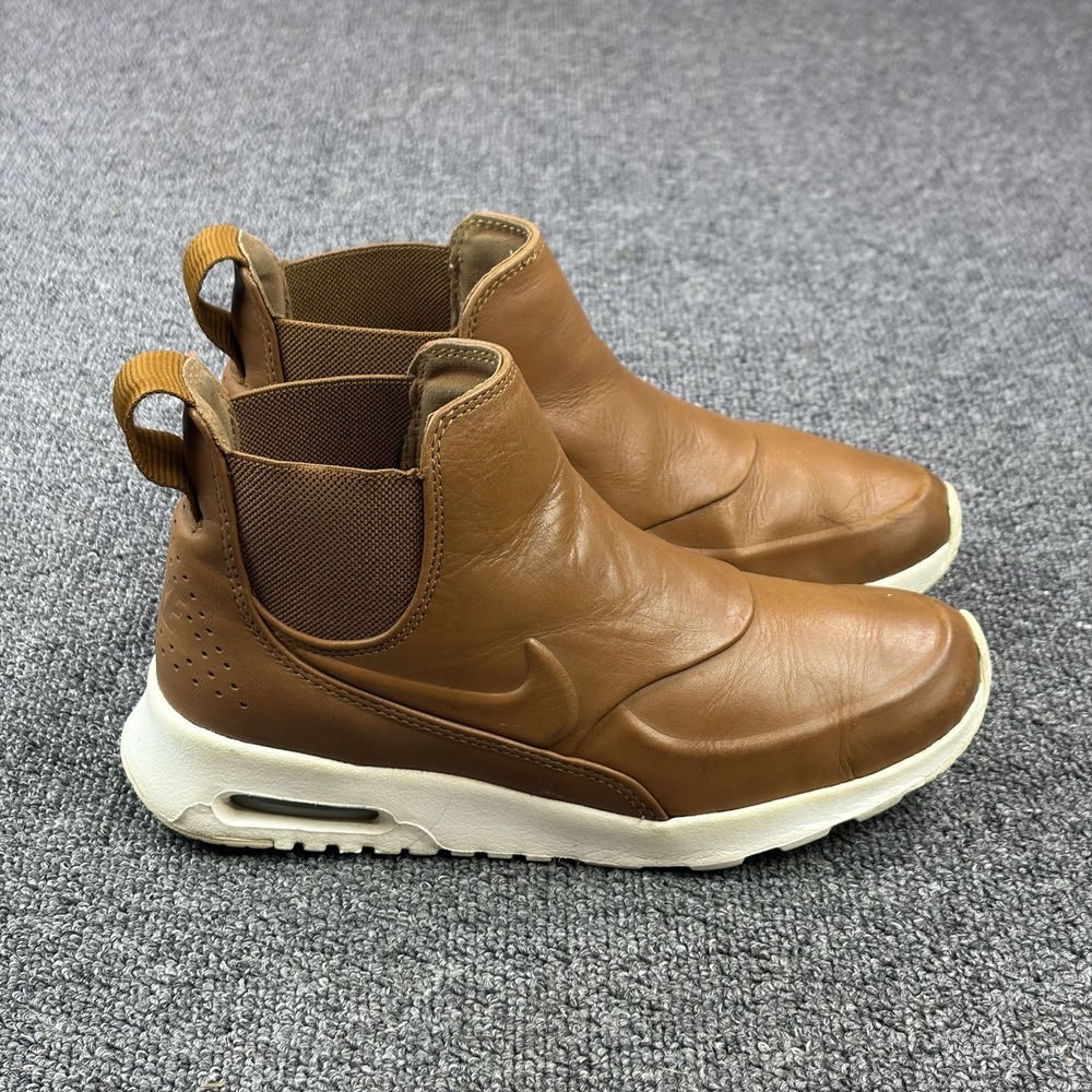 Nike Air Max Thea Mid Ale Brown Leather Slip-on Sneaker Boots Women's‎ Size 6